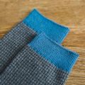 Grey & Blue Mens Full Length Cotton Sock