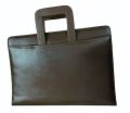 Genuine Leather Dark Brown Plain brown leather office bag