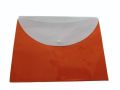 Orange and White PVC Button File Folder