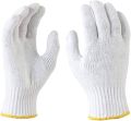 Plain white cotton knitted gloves