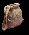 Acrylic Thread Brown crochet drawstring bags