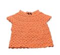 Acrylic Thread Orange Plain crochet girl fancy top