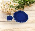 Acrylic Thread Round Blue crochet table mat coaster set