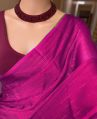 Stitched Plain Pink PS Ranjini Pink georgette designer saree