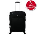 Timus Upbeat Spinner Black 65 cm/24 inch 4 Wheel Soft Sided Suitcase/Waterproof Luggage with Expanda