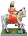 Carved Painted Multi Color marble baba ramdev statue