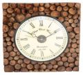 Round Brown 10 inch wooden wall clock