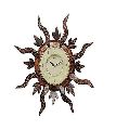 Wooden Sun Shaped Wall Clock