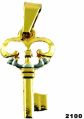 Gold plated key pendant