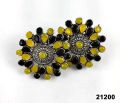 Premium oxidised with  yellow &amp;amp; black stone earrings
