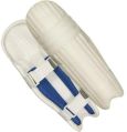 Cotton Leather Blue White Plain cricket wicket keeping pads
