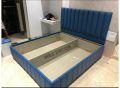 Blue Suede Fabric Laminated King Size Upholstery Bed