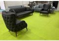 Designer Chesterfield Sofa With 2 High Back Chair