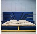 Golden Stripe Design King Size Upholstery Bed