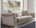 Silver Wood golden stripe overlapping lining modern sofa set