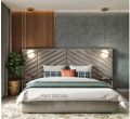 King Size Upholstered Paneling Bed