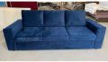 Blue Wood straight line modern sofa set