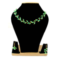 beaded necklace set - dark green