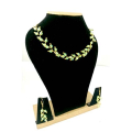 beaded necklace set - grass green