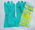 Green aqua nitrile chemical resistant hand gloves