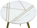 White marble with Brass inlay table top