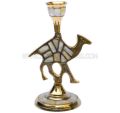 Mop Inlay Brass Candle Holder