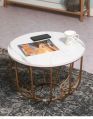 Round Fancy White Marble Top Table