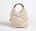 Macrame Purse with Wooden Handles