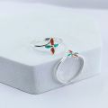 RBCL RBCL Silver Round Multicolor enamel lily flower design toe ring