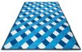 Samruddhi Industries Polyester Square Rectangular Multicolor Blue Printed Checked elegent sofee mat