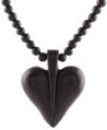 Ebony Wood Heart Shape Necklace
