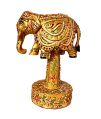 Wood Glossy Golden elephant paper weight