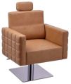 Metal Plastic Wood Polished Square Brown Plain salon chair