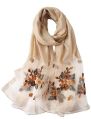 Multi Color Cotton Silk Chiffon & Georgette ladies embroidered scarves