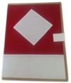 Red White Jute Flap File Folder