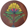 hand painted wooden tea coaster