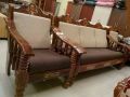 New Plain Rectangular brown 5 seater wooden sofa set