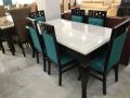 Teak Wood Coated Rectangular Black Plain fancy wooden dining table set