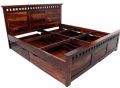 Brown Teak Wood modular wooden box bed