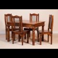 Rectangular Dark Brown modular wooden dining table set