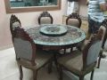 Natural sheesam wood round dining table set