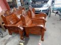 Brown New Carved sheesam wood sofa set