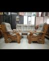 Brown New Carved Rectangular sheesham wood sofa set