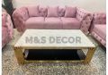 Baby Pink Suede Fabric Chesterfield Sofa