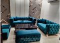 Suede Fabric Chesterfield Modern Sofa