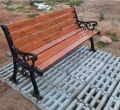 Cast Iron Brown wooden outdoor garden benches
