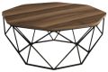 Polished Octagan Brown Plain mah047 wooden iron coffee table
