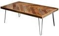 Polished Rectangular Brown wooden iron center table