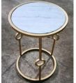 Round Stainless Steel Marble Top Table