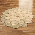 Tufted handmade Floral Flower design Hand Tufted Wool or silk or patyarn Oval Creamy Smooth About 4.00 kg/sqm tufted natural touch carpet